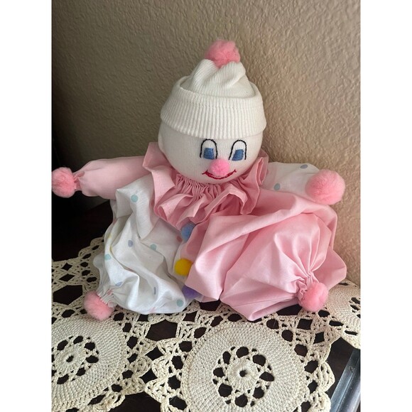 Handmade Pastel Sock Clown Doll - Picture 1 of 7